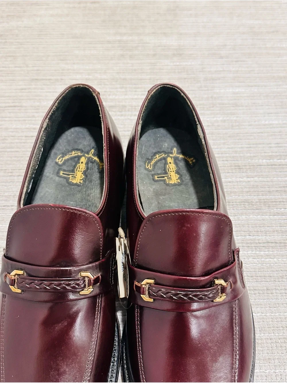 O'Sullivan Executive Imperials Shoes Mens 8,5Leather Loafer Slip On Burgundy USA